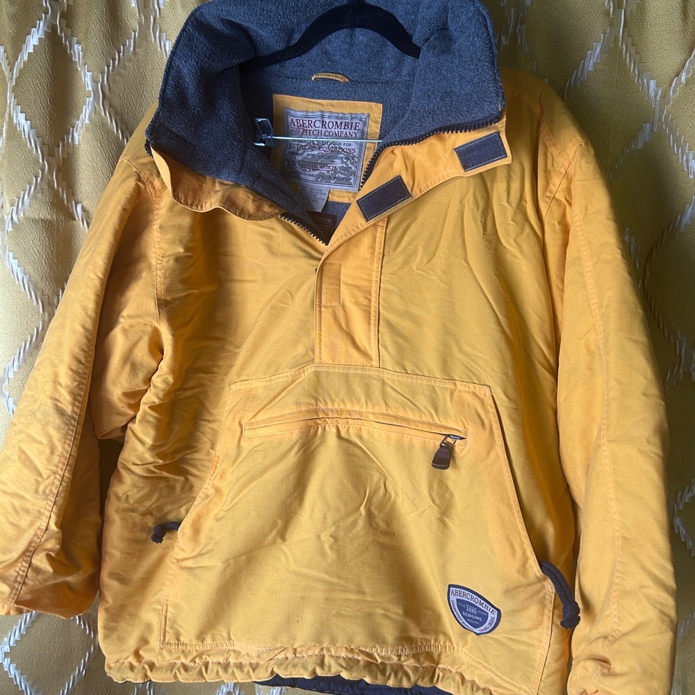 vintage Abercrombie & Fitch Yellow Hooded Jacket
